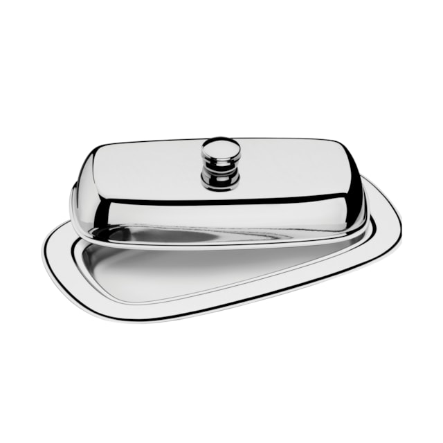 Manteigueira Tramontina Service Retangular em Aço Inox com Tampa Manteigueira Tramontina Service Retangular em Aço Inox com Tampa