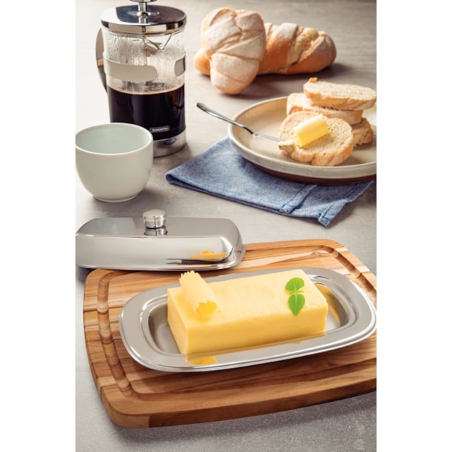 Manteigueira Tramontina Service Retangular em Aço Inox com Tampa Manteigueira Tramontina Service Retangular em Aço Inox com Tampa