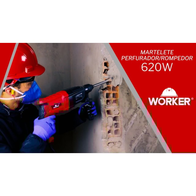 Martelete Perfurador Rompedor 620W 220V - WORKER Martelete Perfurador Rompedor 620W 220V - WORKER