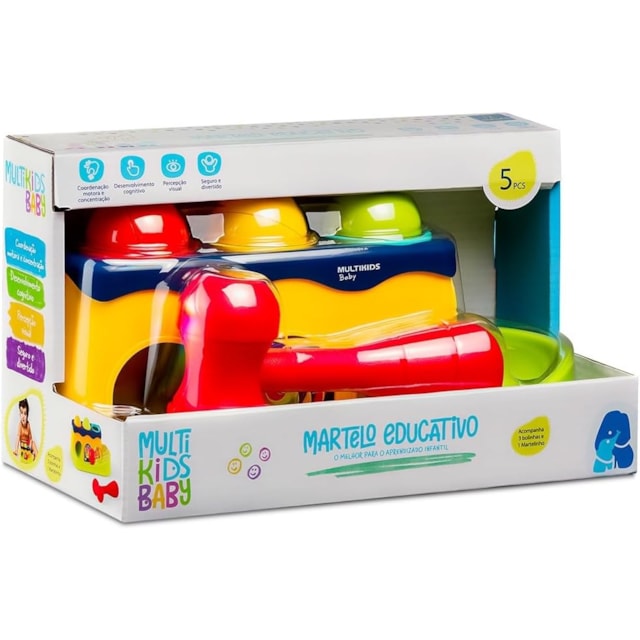 Martelinho Educativo com Bolinhas Multikids Baby - BR1635 Martelinho Educativo com Bolinhas Multikids Baby - BR1635