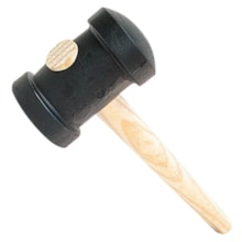 Martelo de Borracha Preto 60mm com Cabo de Madeira - Thompson 