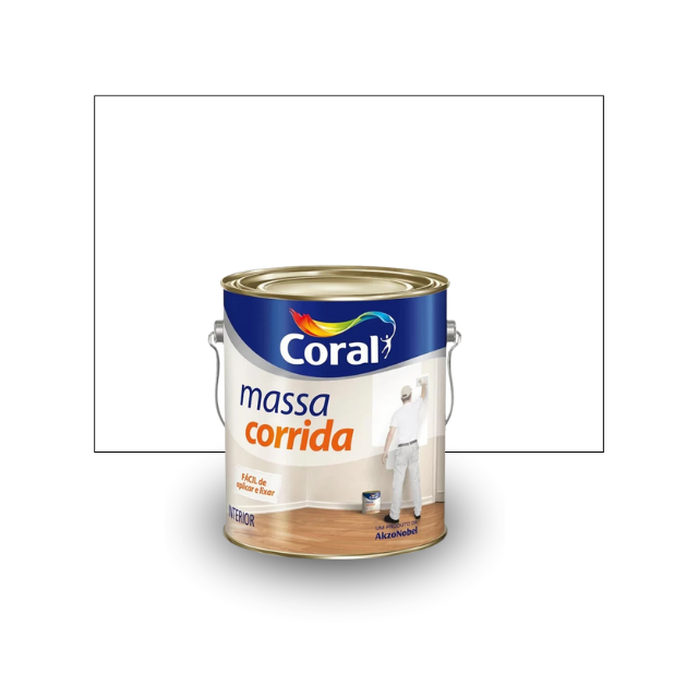 Massa Corrida 1,5kg Branco - Coral  Massa Corrida 1,5kg Branco - Coral