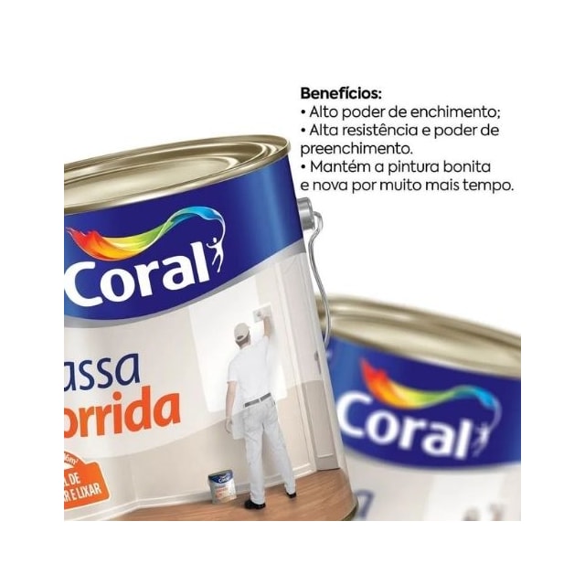 Massa Corrida 6kg Branco - Coral 