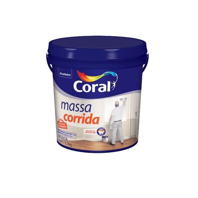 Massa Corrida Plástica Branca 5,7KG - CORAL