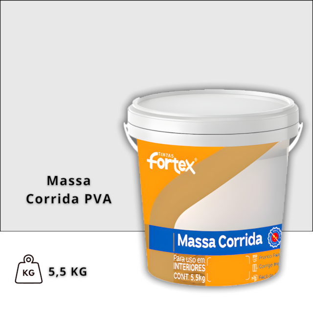 Massa Corrida PVA 5,5Kg - Fortex Massa Corrida PVA 5,5Kg - Fortex