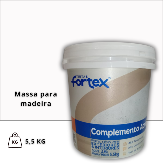 Massa para Madeira 5,5kg - Fortex  Massa para Madeira 5,5kg - Fortex