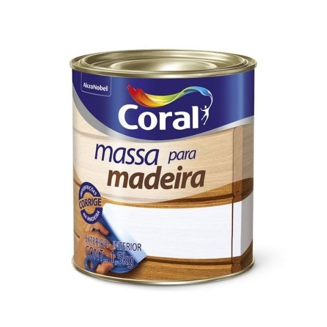 Massa para Madeira Branca 1,5kg - Coral