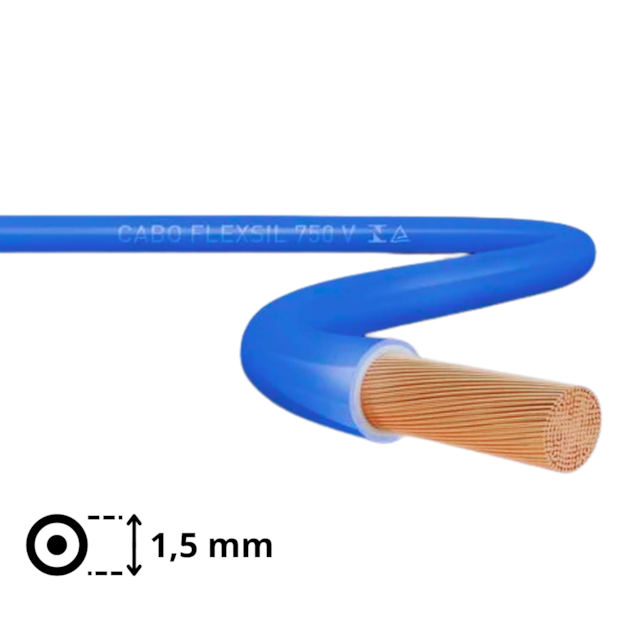 Metro de Cabo Flexível 1,5mm Azul - SIL