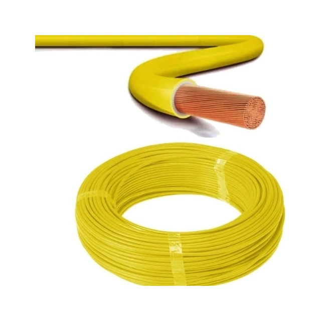 Metro de Cabo Flexível 2,5mm Amarelo 450/750V Bobina - Copperline Metro de Cabo Flexível 2,5mm Amarelo 450/750V Bobina - Copperline