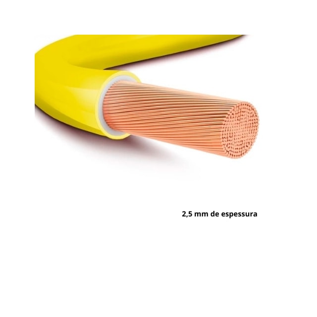 Metro de Cabo Flexível 2,5mm Amarelo 450/750V Bobina - Copperline Metro de Cabo Flexível 2,5mm Amarelo 450/750V Bobina - Copperline