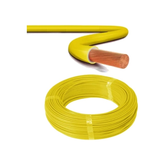 Metro de Cabo Flexível 2,5mm Amarelo 750V - Cobrecom Metro de Cabo Flexível 2,5mm Amarelo 750V - Cobrecom