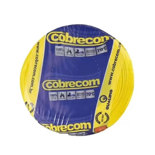 Metro de Cabo Flexível 2,5mm Amarelo 750V - Cobrecom Metro de Cabo Flexível 2,5mm Amarelo 750V - Cobrecom