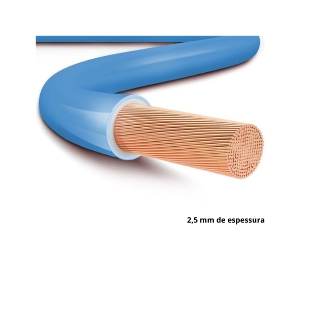 Metro de Cabo Flexível 2,5mm Azul 450/750V Bobina - Copperline Metro de Cabo Flexível 2,5mm Azul 450/750V Bobina - Copperline