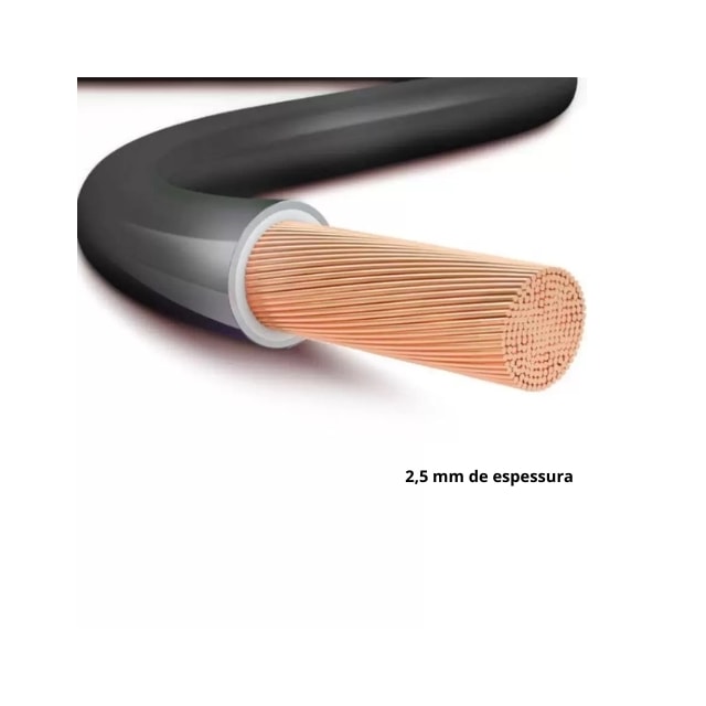 Metro de Cabo Flexível 2,5mm Preto 450/750V - Copperline Metro de Cabo Flexível 2,5mm Preto 450/750V - Copperline