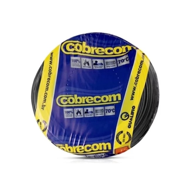 Metro de Cabo Flexível 2,5mm Preto - Cobrecom Metro de Cabo Flexível 2,5mm Preto - Cobrecom
