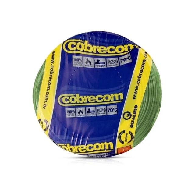 Metro de Cabo Flexível 2,5mm Verde 750V - COBRECOM Metro de Cabo Flexível 2,5mm Verde 750V - COBRECOM