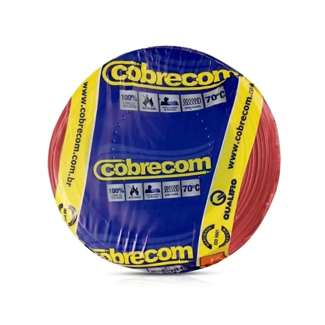 Metro de Cabo Flexível 2,5mm Vermelho 750V - Cobrecom Metro de Cabo Flexível 2,5mm Vermelho 750V - Cobrecom