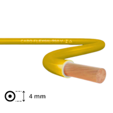 Metro de Cabo Flexível 4mm Amarelo - SIL Metro de Cabo Flexível 4mm Amarelo - SIL
