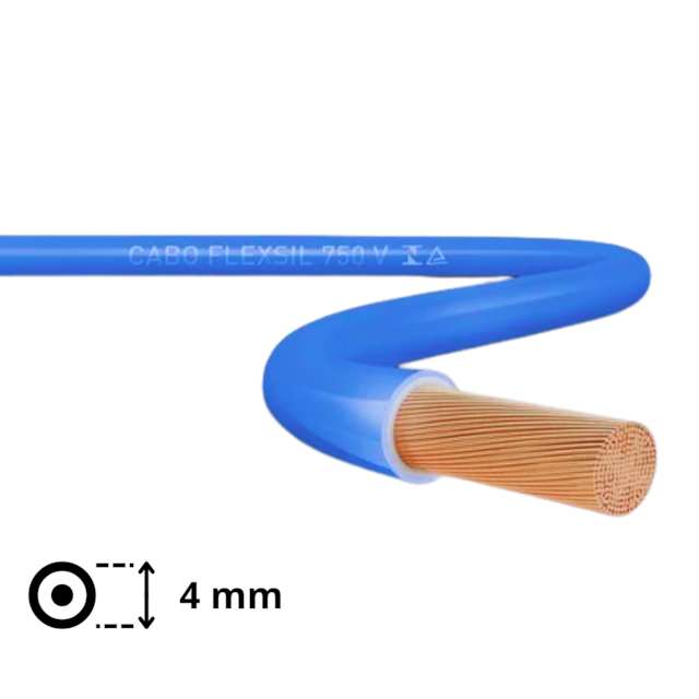 Metro de Cabo Flexível 4mm Azul - SIL
