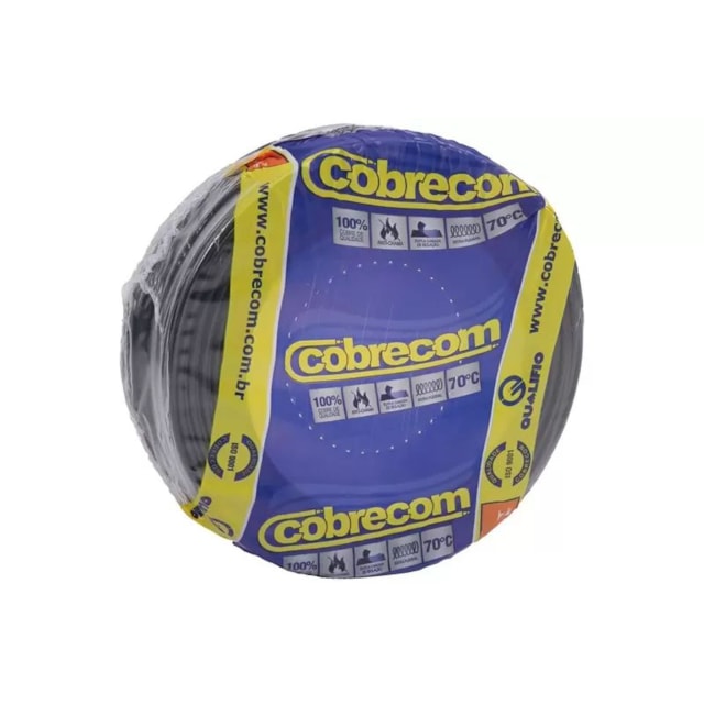 Metro de Cabo Flexível 4mm Preto 750V - Cobrecom Metro de Cabo Flexível 4mm Preto 750V - Cobrecom
