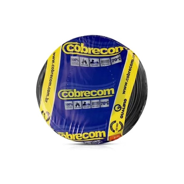 Metro de Cabo Flexível 6mm Preto 750V - COBRECOM