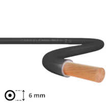 Metro de Cabo Flexível 6mm Preto - SIL Metro de Cabo Flexível 6mm Preto - SIL