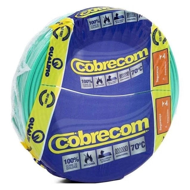 Metro de Cabo Flexível 6mm Verde 750V - Cobrecom Metro de Cabo Flexível 6mm Verde 750V - Cobrecom