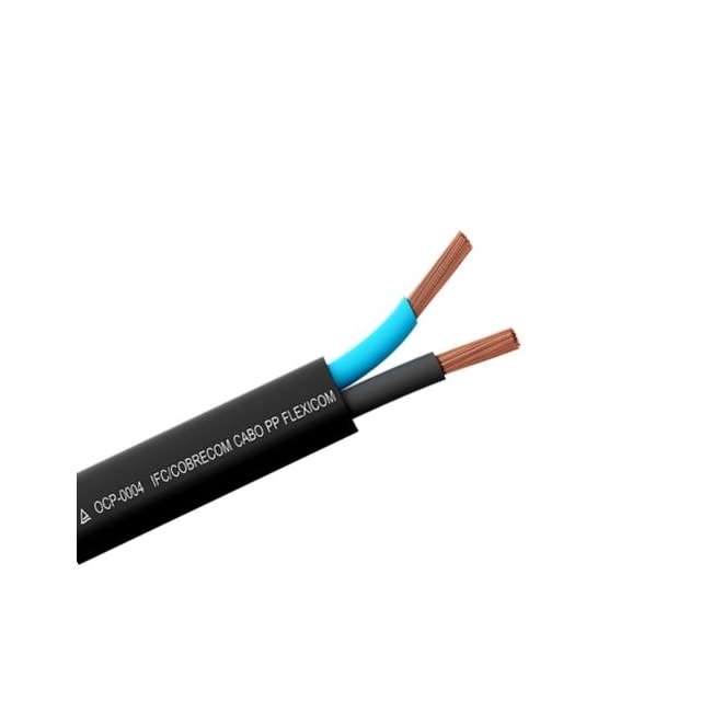 Metro de Cabo Flexível PP 2 x 2,5mm Preto - Cobrecom Metro de Cabo Flexível PP 2 x 2,5mm Preto - Cobrecom