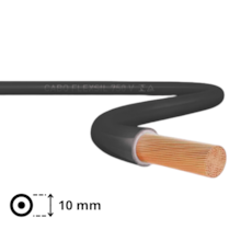 Metro de Cabo Flexível Preto 10MM - SIL