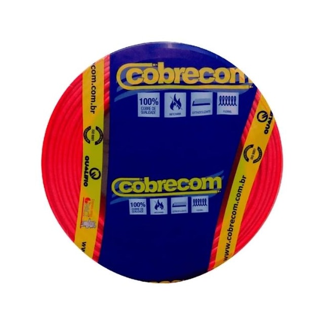 Metro de Cabo Flexível Vermelho 6mm 750v - Cobrecom Metro de Cabo Flexível Vermelho 6mm 750v - Cobrecom