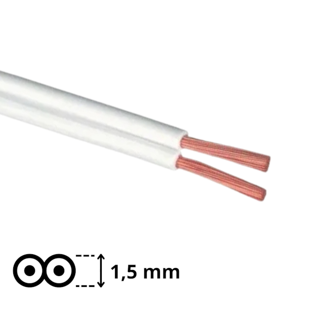 Metro de Cabo Paralelo 2 x 1,5mm Branco - Sil Metro de Cabo Paralelo 2 x 1,5mm Branco - Sil