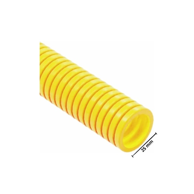 Metro de Eletroduto Corrugado Amarelo 3/4 Pol. 25mm - KRONA