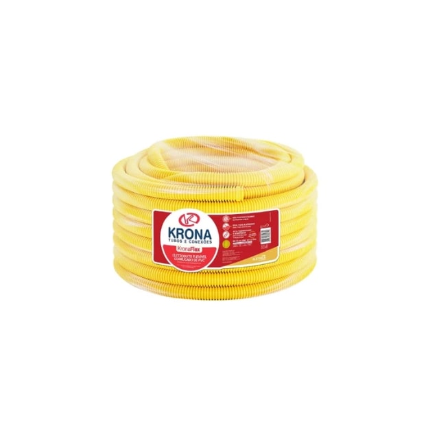 Metro de Eletroduto Corrugado Amarelo 3/4 Pol. 25mm - KRONA