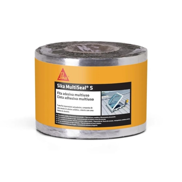 Metro de Fita Multiuso Aluminizada Impermeabilizante 10cm X 1m - SIKA Metro de Fita Multiuso Aluminizada Impermeabilizante 10cm X 1m - SIKA