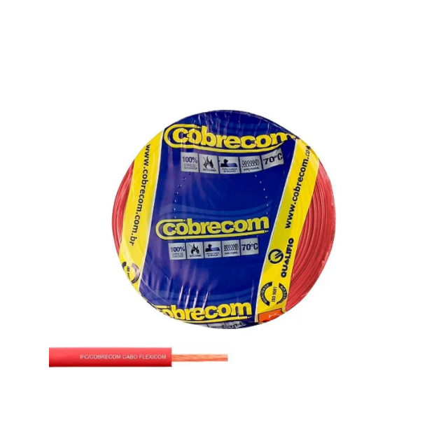 Metro do Cabo Flexível 1,5mm Vermelho 750v - COBRECOM Metro do Cabo Flexível 1,5mm Vermelho 750v - COBRECOM
