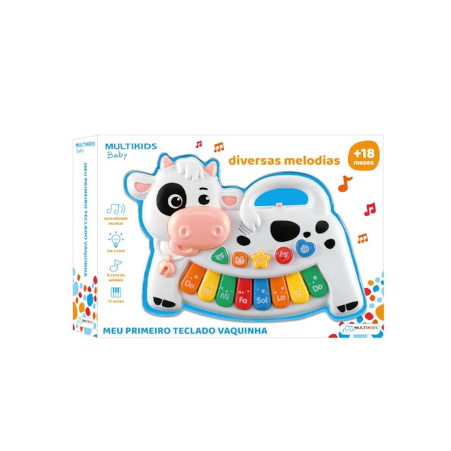 Meu Primeiro Teclado Vaquinha Multikids Baby - BR1509