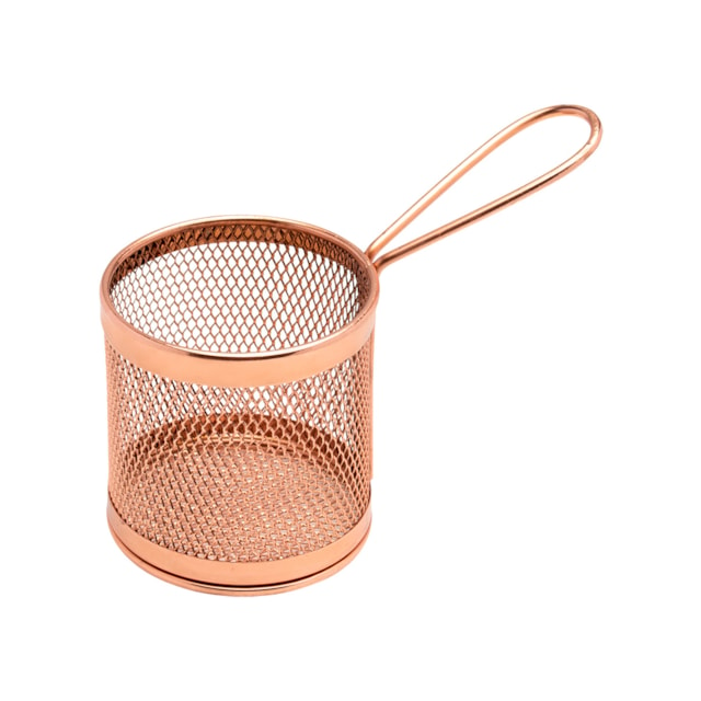 Mini Cestinha Redondo Inox Mimo Style Bronze