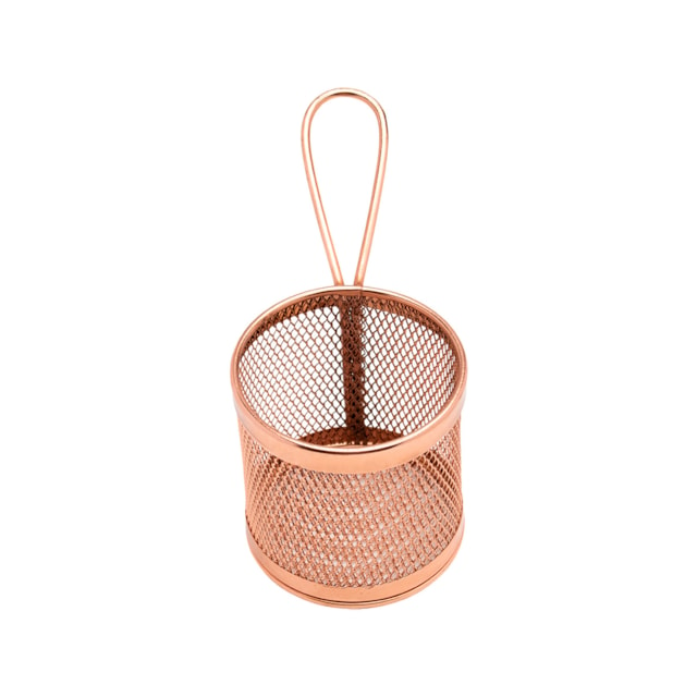 Mini Cestinha Redondo Inox Mimo Style Bronze