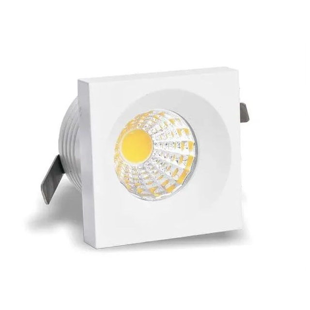 Mini Spot LED Quadrado 3w 3000k Branco - Mak Led