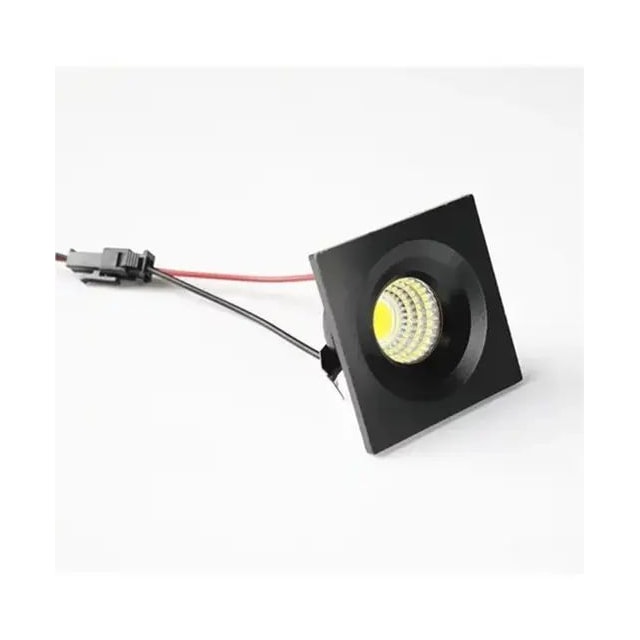 Mini Spot LED Quadrado 3w 3000k Preto - Mak Led