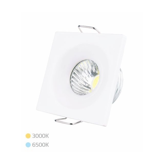 Mini Spot LED Quadrado 3w 6500k Branco - Mak Led Mini Spot LED Quadrado 3w 6500k Branco - Mak Led