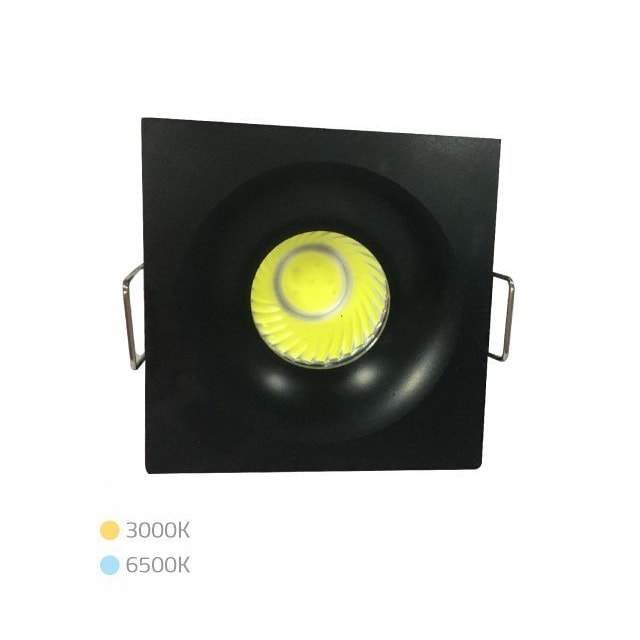 Mini Spot LED Quadrado 3w 6500k Preto - Mak Led