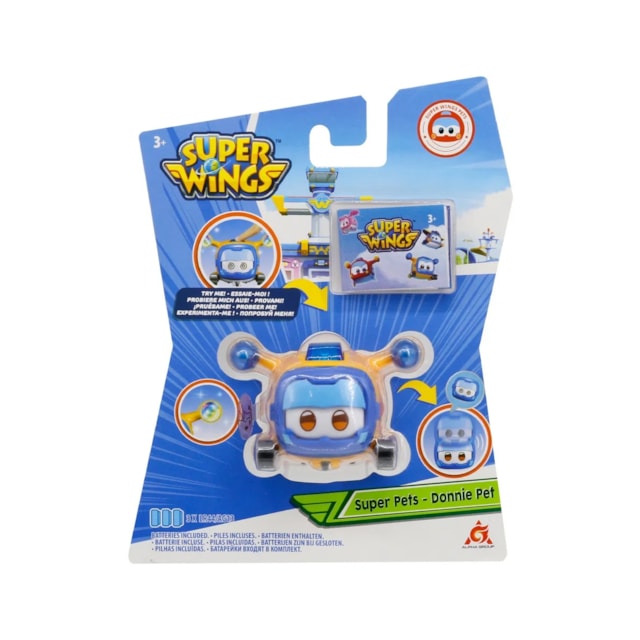 Mini Super Wings Super Pet com Luz Multikids Donnie