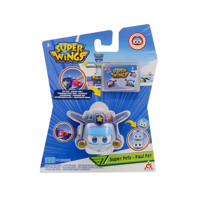 Mini Super Wings Super Pet com Luz Multikids Paul