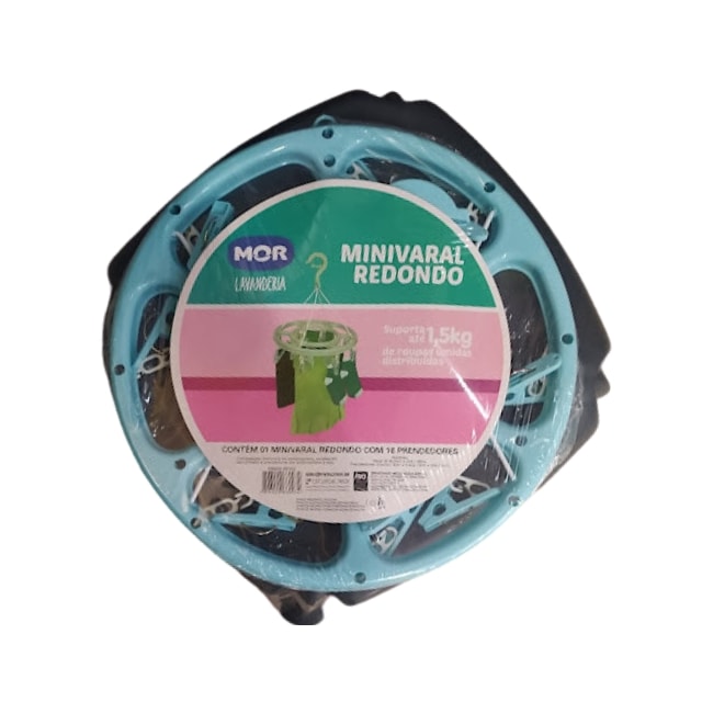 Mini Varal Oval 16 Prendedores Cores Sortidas - MOR