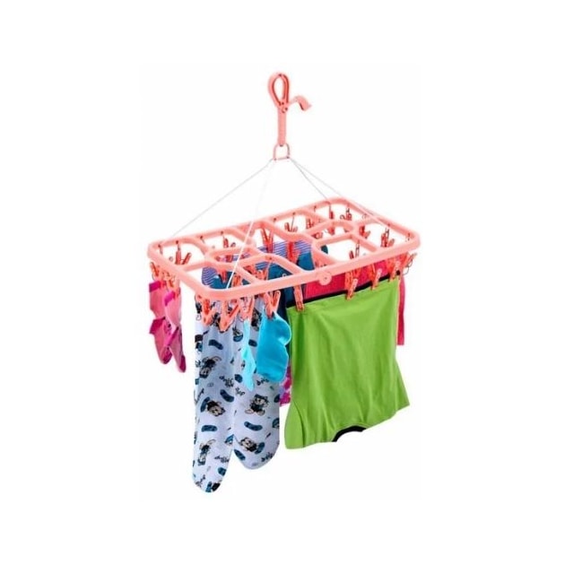 Mini Varal Retangular Dobrável 32 Prendedores - MOR Mini Varal Retangular Dobrável 32 Prendedores - MOR