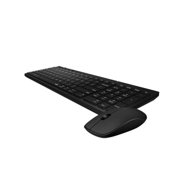 Mouse e Teclado Sem Fio Rapoo, Bluetooth ou Nano Receptor 2.4GHz, 1300DPI, ABNT2, Preto - RA003