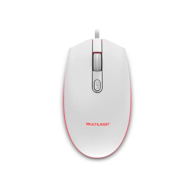 Mouse Gamer Multilaser 2400DPI LED 7 Cores Multilaser MO298 Branco