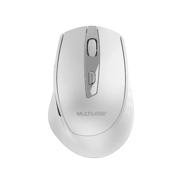 Mouse Sem Fio 2.4Ghz 1600 DPI 6 Botões USB Power Save Com Pilhas Inclusas Branco