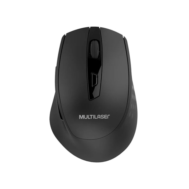 Mouse Sem Fio 2.4Ghz 1600 DPI 6 Botões USB Power Save Com Pilhas Inclusas Preto